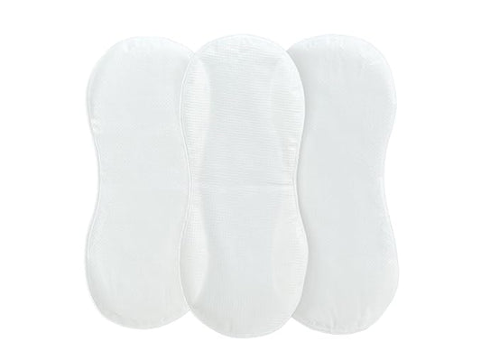 Changing Pad Liner, Fits in Peanut Shaped Changing Pads, Super Soft Peanut Changer Liners are Warm On a Baby's Back, Thicker Waterproof Pads are Machine Washable - 3 Pack