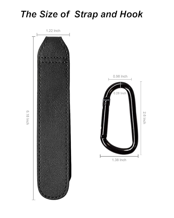 Baby Stroller Hooks Bag Hooks for Hanging Diaper Bags Multipurpose Hooks for Grocery Shopping Bags Premium Vegan Leather Pram Straps 2 Pcs (Black-3)