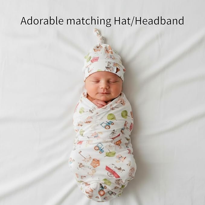 Swaddles for Newborns Baby Blanket Set Ultra-Soft 95% Bamboo Viscose Baby Swaddle for 0-3 Months | Newborn Essentials Must Haves Bamboo Viscose Swaddle Blankets