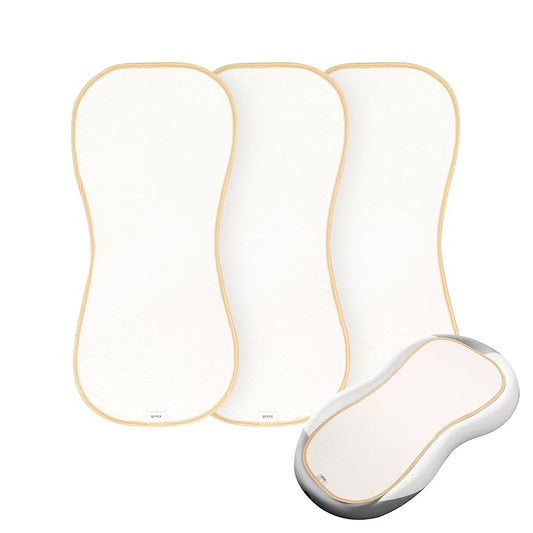 Florith Waterproof Baby Changing Pad - Reusable Washable Changing Table Pad, Silicone & Peanut Changer Design, Includes Waterproof Changing Pad Cover & Liners (White, 13x29 Inch (Pack of 3))