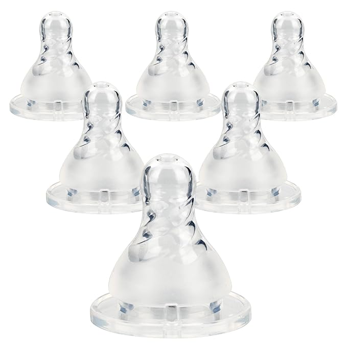 Silicone Nipple for Dr. Brown's Narrow Baby Bottle & Glass Bottles,Level 3 Nipples, Fast Flow, 6m+, 6 Count