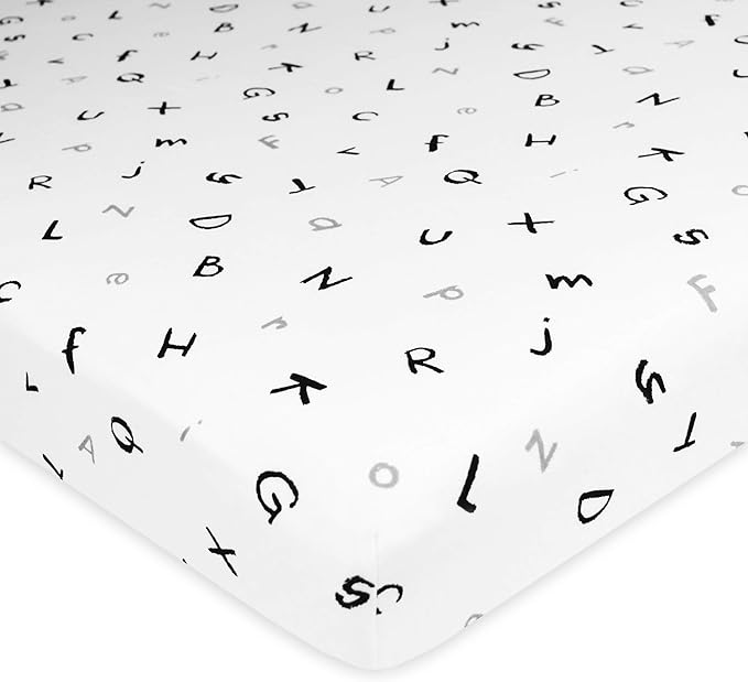 American Baby Company 15" x 33" Fitted Bassinet Sheet, Printed 100% Natural Cotton Jersey Knit, Alphabet, Soft Breathable, for Boys and Girls (Pack of 1)