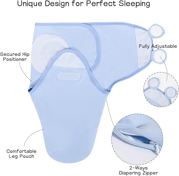 3-Pack Organic Baby Swaddle Sleep Sacks,Nursery Swaddling Blankets,Swaddles for Newborns Infant 0-3 Months