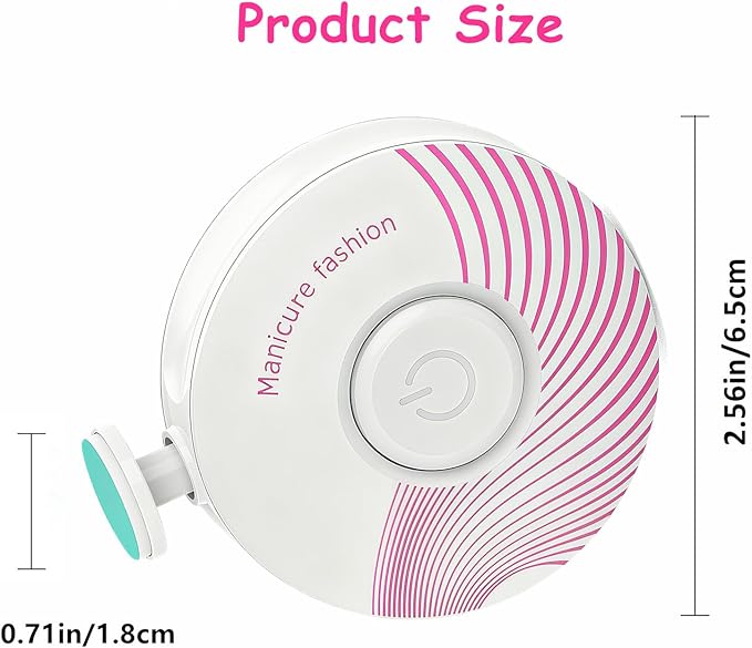 Electric Baby Nail Trimmer, Baby Nail File, Safe Baby Nail Clippers, 6 Grinding Heads Queit Baby Nail Polish Grooming Kit for Newborn Infant Toddler Adult Battery Operated (Not Included)
