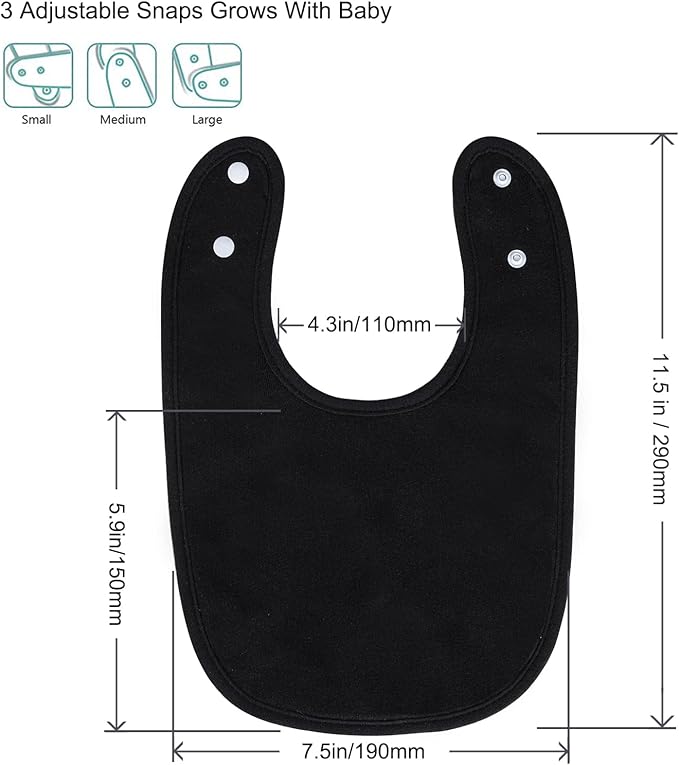 Hakochia Waterproof Baby Bibs Organic Cotton Super Soft and Absorbent With Adjustable Snap for Baby Boys and Girls