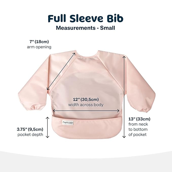 Tiny Twinkle Long Sleeve Bib for Babies & Toddlers | 2-Pack Waterproof Smock Bib for Eating | Machine Washable & Mess-Proof Feeding Essentials | Newborn Shower Gift (Rose Burgundy,6–24M)