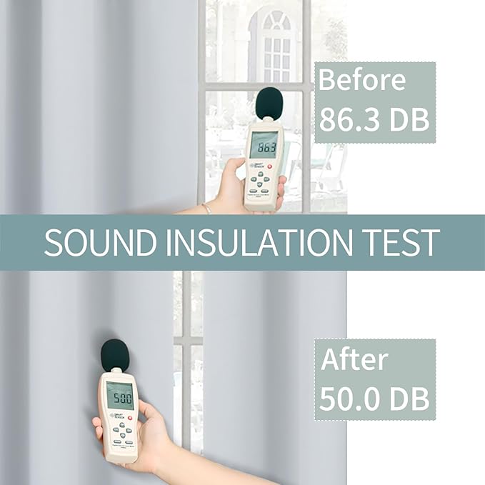 BGment Blackout Curtains for Small Window 45 Inch Length 2 Panels, Thermal Insulated Short Bedroom Curtains Soundproof Room Darkening Window Curtain Drapes, Each Curtains 42 Inch Wide, Greyish White