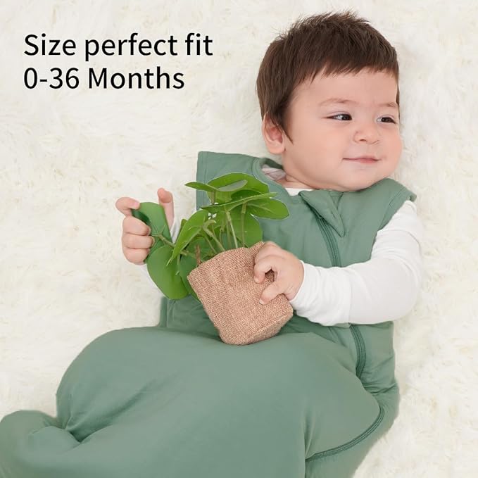 Unisex Rayon Bamboo Baby Sleep Sack TOG 1.0, Toddler Sleeping Sack 0-6 Months, 2-Way Zipper YKK