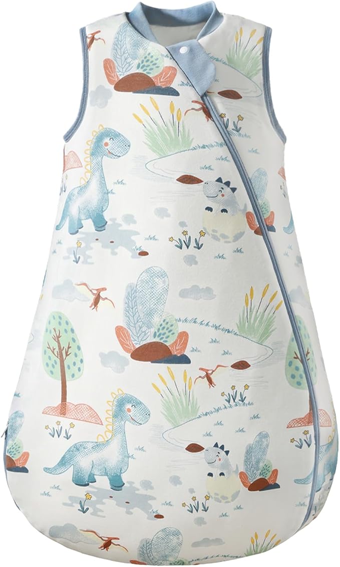 usbettas 1.0 Tog 2.5 Tog Baby Sleep Sack, 100% Cotton Baby Sleeping Bag 3-24M, 2-Way Zipper Baby Wearable Blanket