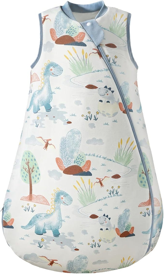 usbettas 1.0 Tog 2.5 Tog Baby Sleep Sack, 100% Cotton Baby Sleeping Bag 3-24M, 2-Way Zipper Baby Wearable Blanket