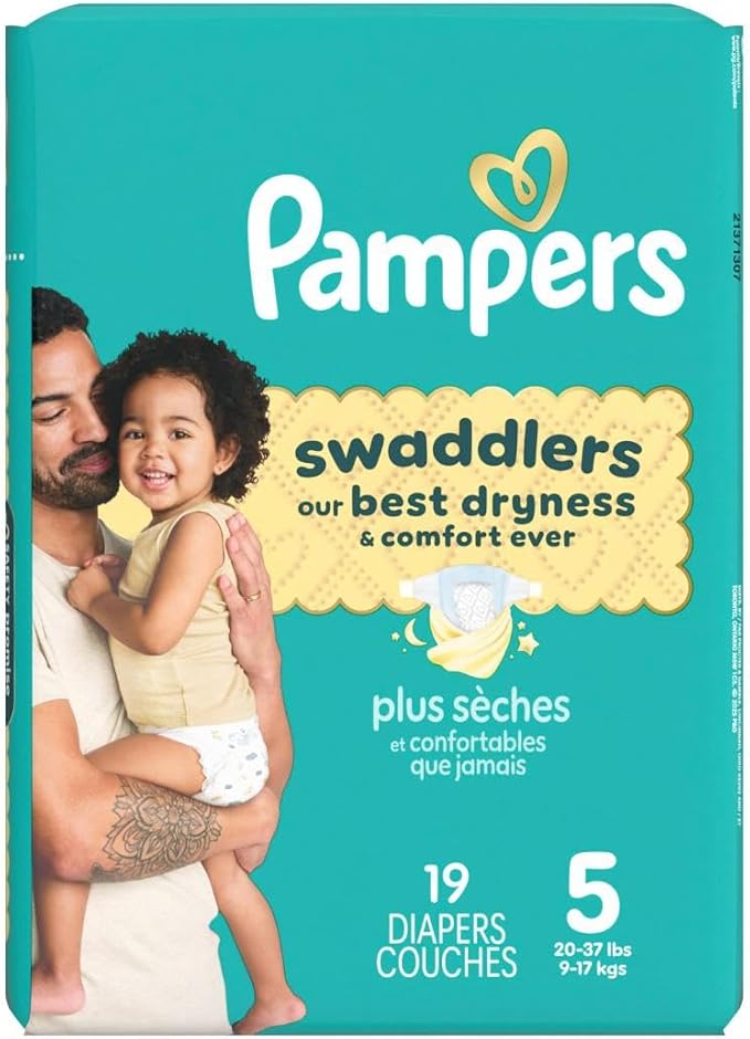 Pampers Baby Diapers - Swaddlers - Size 5, 19 Count, Ultra Absorbent Disposable Infant Diaper