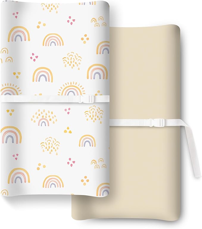 TOTCHILL Baby Changing Pad Cover for Girls Boys, Baby Diaper Change Table Pad Covers, Fits Standard Changing Tables, 2 Pack