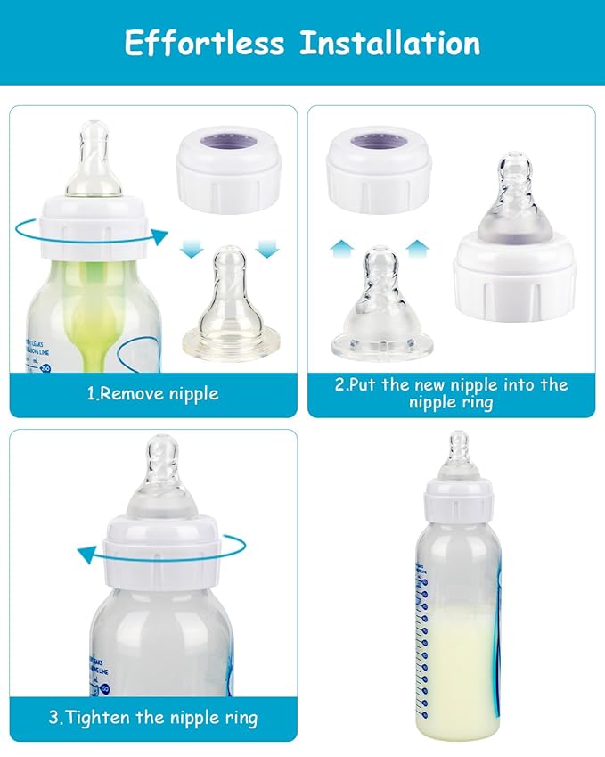 Silicone Nipple for Dr. Brown’s Natural Flow Level 2 Narrow Baby Bottle, Medium Flow, 3m+, 6 Count