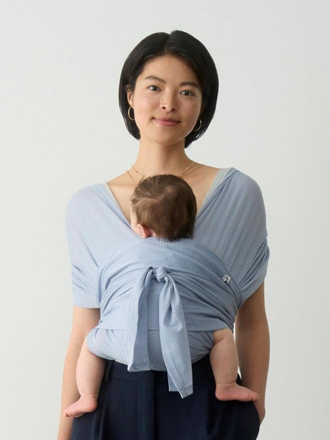 Konny Baby Carrier Flex AirMesh with Head Support - Adjustable, Easy to Wear, Hands-Free Breathable Baby Wrap Sling, Perfect for Newborn Babies Essentials up to 44 lbs (XS-XL) -Wood Rose