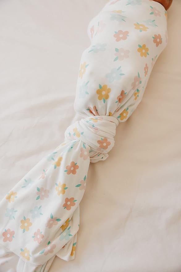 Copper Pearl Baby Swaddle Blanket - Premium Knit Baby Blanket, Large Soft Stretchy Receiving Blankets for Baby Boy and Girl, Swaddles for Newborn, Infant, and Toddler (Daisy)