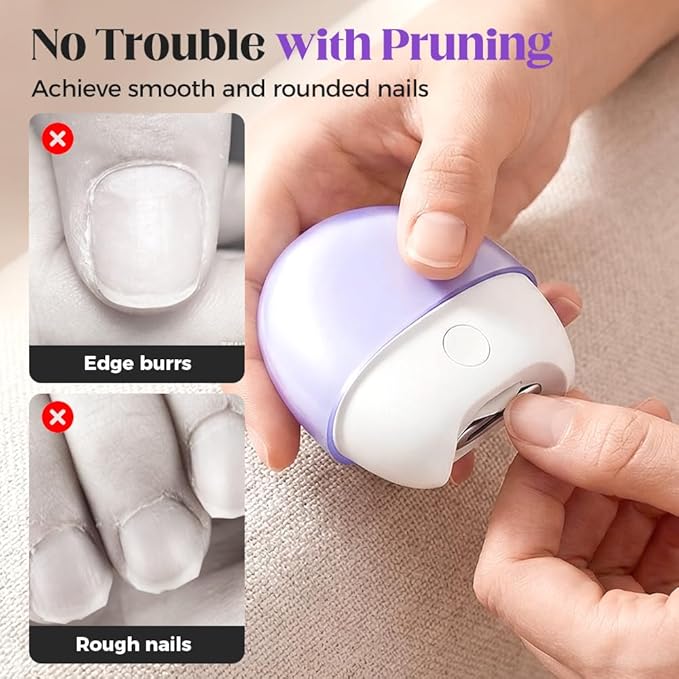 Electric Nail Clipper, 2026 New 3 in 1 Nail Clippers with Led Light & Nail Scraps Storage, Safety Electric Fingernail Trimmer File for Baby, Women, Seniors (White)