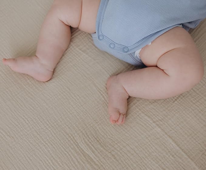 Dreamology Muslin Crib Sheets,Standard Crib Sheets For Boys,Girls,2 Pack,Super Soft,100% Cotton Crib Sheet Neutral for Standard Crib and Toddler Mattress Fitted Sheet,52x28 Crib Sheet | Brown and Ecru