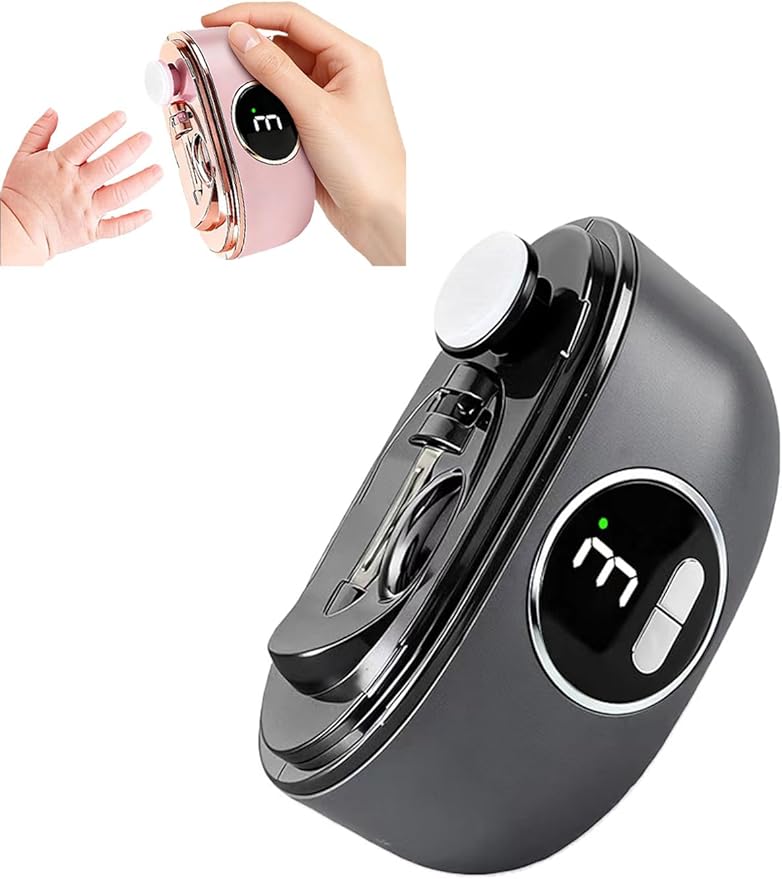 This New 2026 Electric Nail Clipper Features a Dual-Blade Design, a Large Display Screen, and Three Adjustable Speed Settings Suitable for Infants, Women, Men, Seniors, and Nails of All thicknesses