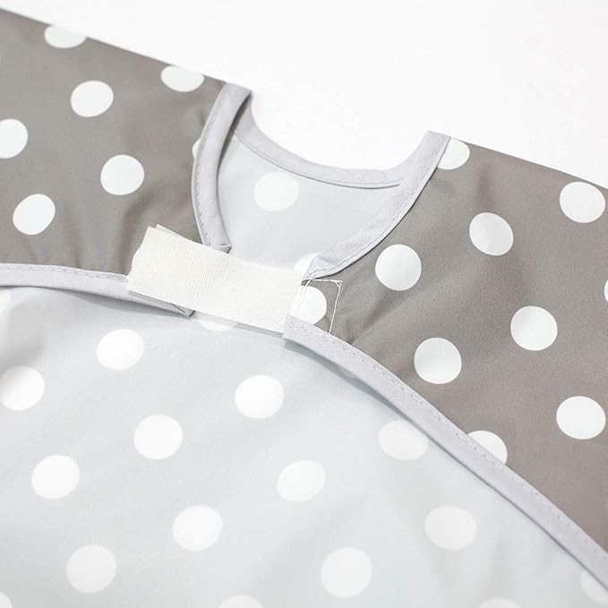 Plie Long Sleeve Waterproof Bib for Toddlers – Soft Feeding Smock for Baby Mealtime, Self-Feeding, BPA-Free, Easy Clean
