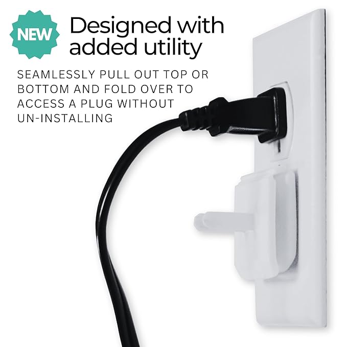 White Double Outlet Covers Baby Proofing (20 Pack, 40 Sockets) | Baby Proof Plug Covers for Electrical Outlets | Safe & Secure Baby Safety Products | Childproof Socket Covers Protect Toddlers & Babies