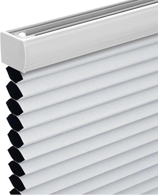 Changshade Cordless Cellular Shades, Blackout Honeycomb Shades for Windows, Pull Down Pleated Blinds, Easy to Install for Indoor Windows and French Doors,27" W x 48" H, White
