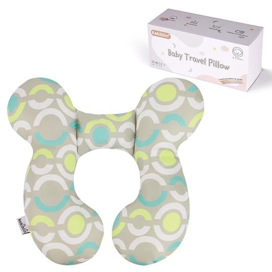 KAKIBLIN Baby Travel Pillow, Baby Neck Pillow Babies Head Support for Car Seat, Babies Neck Support Pillows for Car Seat,Pushchair, Circle