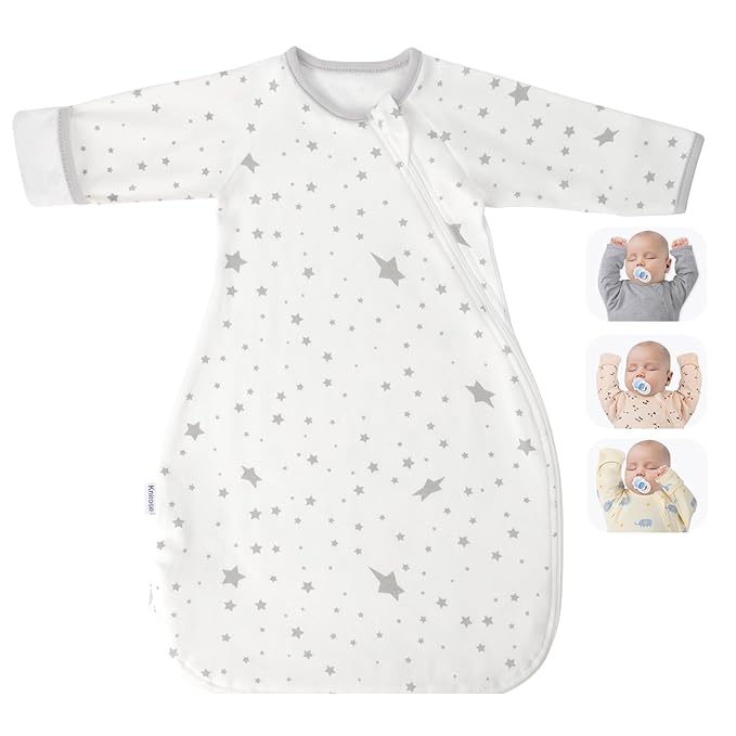 Transitional Swaddle Sack with Arms Up Length Sleeves and Mitten Cuffs 0-3 Months Wearable Swaddling Blanket Sleeping Bag Cotton for Newborns Baby Boys Girls Sleep Sacks Snug Fit Calms Startle Reflex