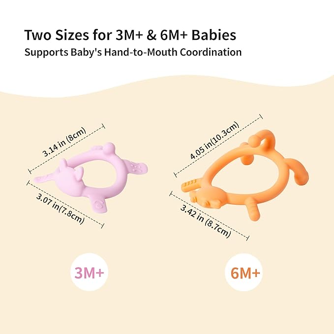 Pigeon Silicone Animal-Shaped Baby Teether, Green Bear, 3M+, 1 Count – Multi-Textured Teething Relief Toys, Lightweight & Easy to Grasp
