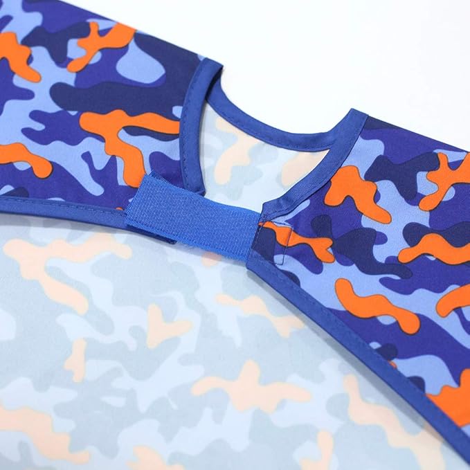 Plie Long Sleeve Waterproof Bib for Toddlers – Soft Feeding Smock for Baby Mealtime, Self-Feeding, BPA-Free, Easy Clean