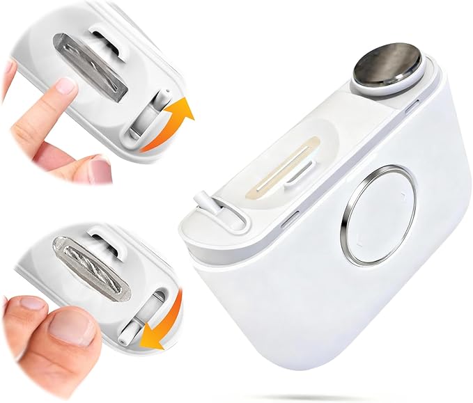 Electric Nail Clipper, Adjustable Blade Opening for Thick Nails, Electric Nail Clippers for Seniors & Adults, Baby Electric Nail Trimmer, Automatic Nail Clipper for Fingernail & Toe (Upgraded White)