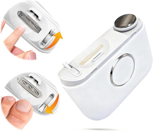 Electric Nail Clipper, Adjustable Blade Opening for Thick Nails, Electric Nail Clippers for Seniors & Adults, Baby Electric Nail Trimmer, Automatic Nail Clipper for Fingernail & Toe (Upgraded White)