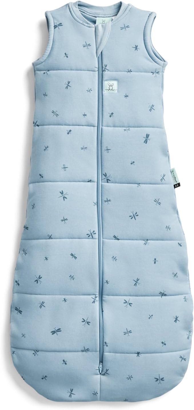 ergoPouch 1.0 Tog Jersey Sleeping Bag – Arms-Out Baby Sleep Sack, Ideal Transition from Swaddling, Slim Fit Keeps Baby Secure & Comfortable, Soft Breathable Fabric (3-12 Months, Dragonflies)