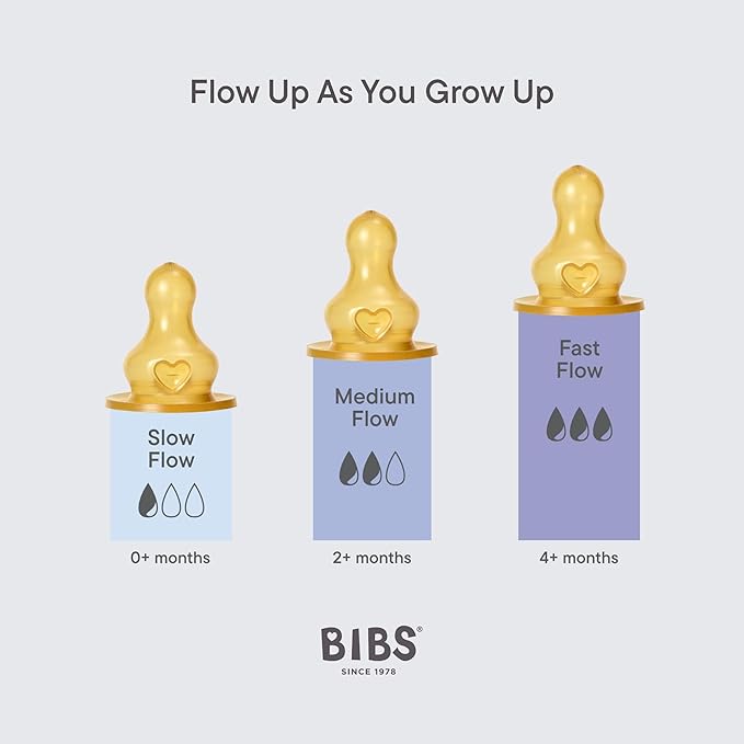 BIBS Baby Bottle 150 ml Latex Nipple 4 Pack - Anti-Colic, BPA-Free, Round Nipple, Lightweight & Easy to Clean, Suitable for Newborns 0+ Years, 4-Pack + 2 Extra Nipples - Ivory
