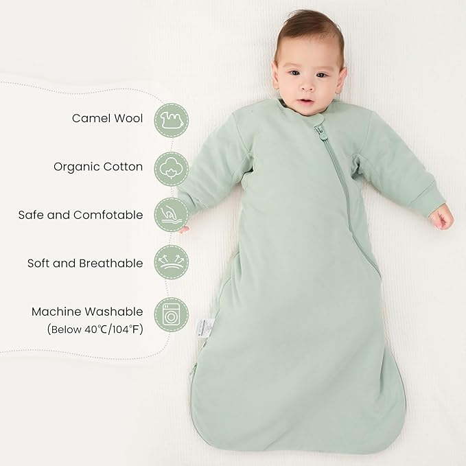 kaiya baby Unisex Sleeping Bag for Babies and Toddlers 2.5 Tog Sleep Sack, Long Sleeve Sleep Sack, Wearable Blanket Baby