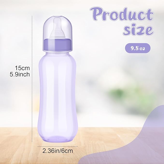 Norme 24 Pcs 9.5 oz Plastic Bottles Chug Shower Game Party Favors for Shower Decorations Gender Reveal Gifts (Many Color)