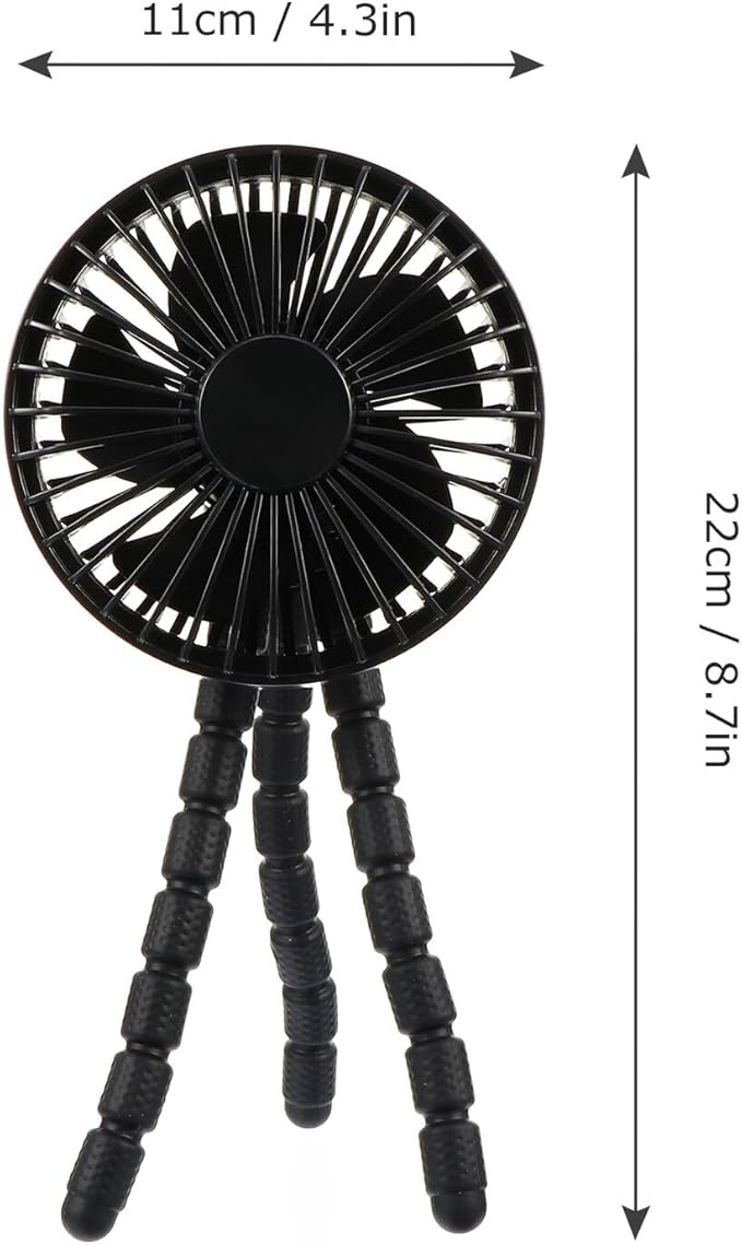 Portable Stroller Fan with Flexible Tripod, Mini Rechargeable USB Clip Fan for Strollers, Mute Operation and Outdoor Travel Cooling