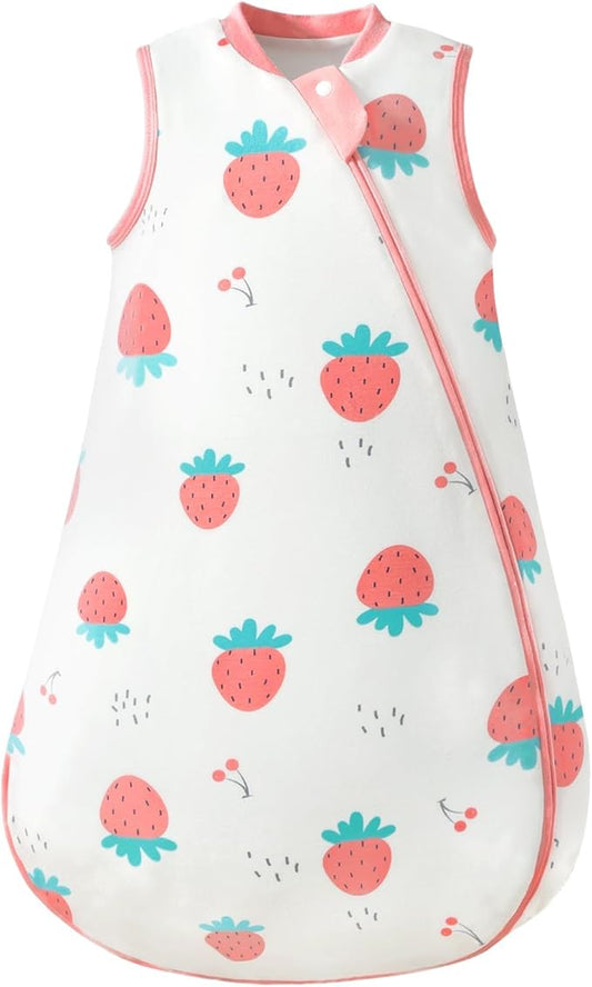usbettas 1.0 Tog 2.5 Tog Baby Sleep Sack, 100% Cotton Baby Sleeping Bag 3-24M, 2-Way Zipper Baby Wearable Blanket
