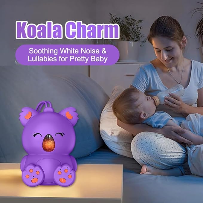 White Noise Machine with Bluetooth Speaker | Portable Baby Sound Machine Non-Looping Music Aid with Timer for Sleep, Nursery, Travel, Home & Car