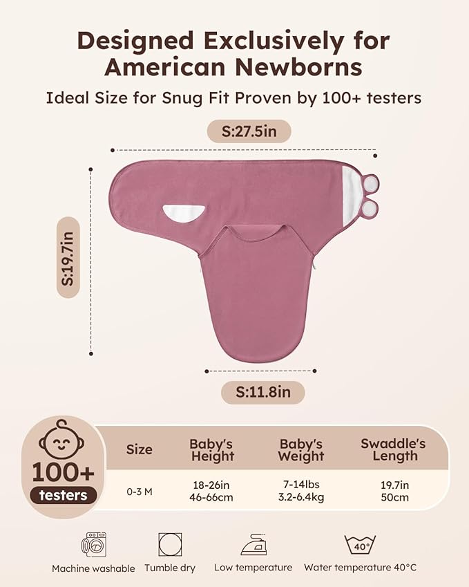 Yoofoss Baby Swaddles for Newborns 100% Organic Cotton, Adjustable Swaddle 0-3 Months 2 Zippers Newborn Swaddle Sack, Breathable Soft Durable