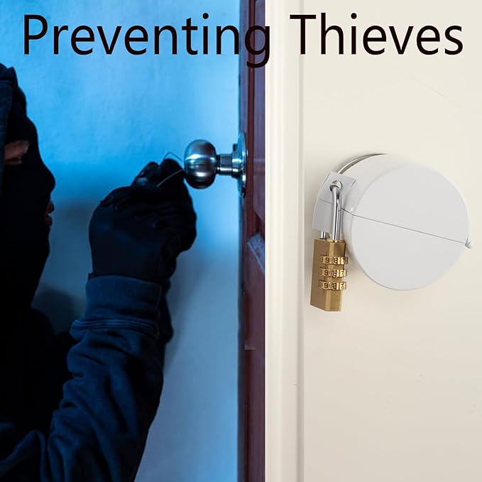 Door Handle Cover Lock, Door Knob Lockout Device,Elderly Patient Door Handle Lock, Child Safety Lock to Prevent Door Handle Rotation and Entry White with Padlock