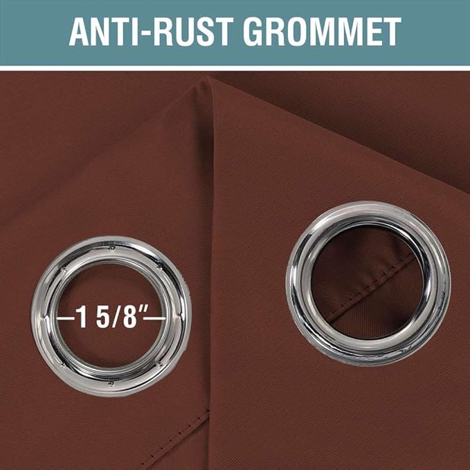 H.VERSAILTEX Blackout Curtain for Living Room Small Window Kitchen Blackout Curtains 45 inch Length Energy Saving Solid Grommet Blackout Drape, One Panel, Rust, 52" W x 45" L