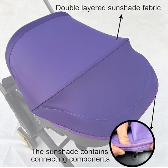 Stroller Replacement Accessories Canopy, Colorful Sun Shade Compatible with Doona Car Seat & Strollers (Purple)