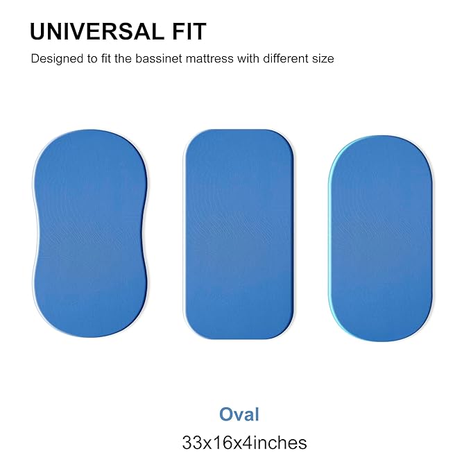 TILLYOU Baby Bassinet Sheets for Girls Boys 2 Pack Baby Sheets for Square Rectangle Oval Bassinet Mattress 33X16 Inch, Animal Geometry & Blue