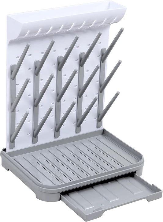 Velakade Baby Bottle Drying Rack – Large Vertical Bottle Dryer for 15 Bottles, Space-Saving Countertop Rack for Baby Bottles & Accessories, Compact Holder for Newborn Essentials