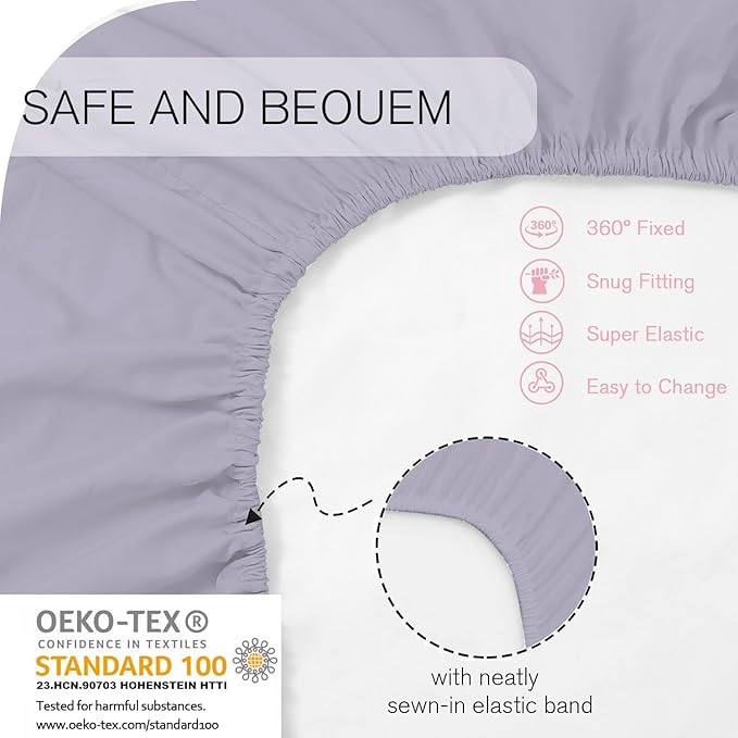 Little Grape Land Bassinet Sheets 4 Pack, 33" x 18" Fitted Bassinet Sheets Up to 4" Deep Pocket, Ultra Soft Baby Bassinet Fitted Sheets for Bassinet Mattress, Butterfly Bloom
