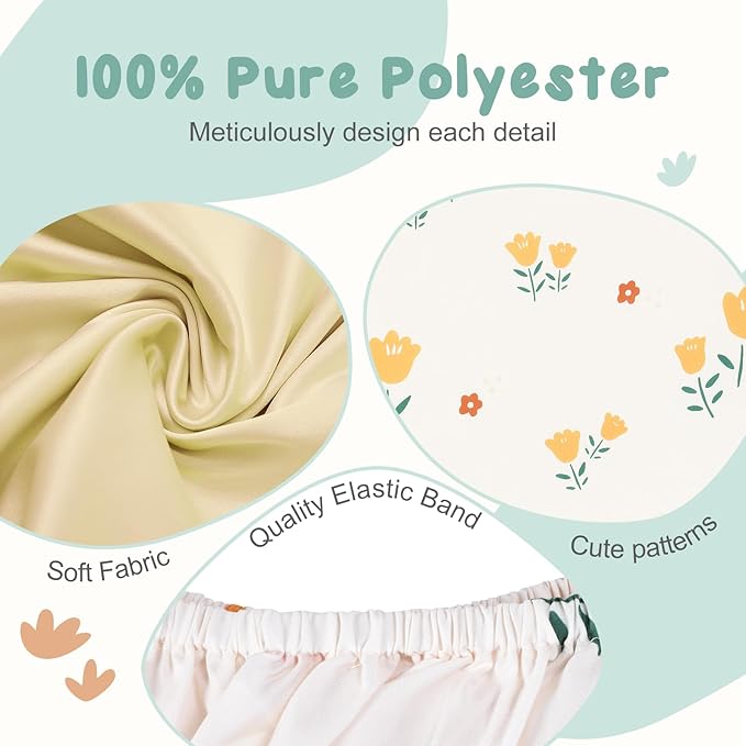 3 Pack Stretchy Bassinet Sheets - Universal Fit for Rectangle, Round, Oval, Hourglass Cradles & Moses Baskets - Soft Breathable Fitted Bassinet Sheets Set for Baby - Yellow & Flower
