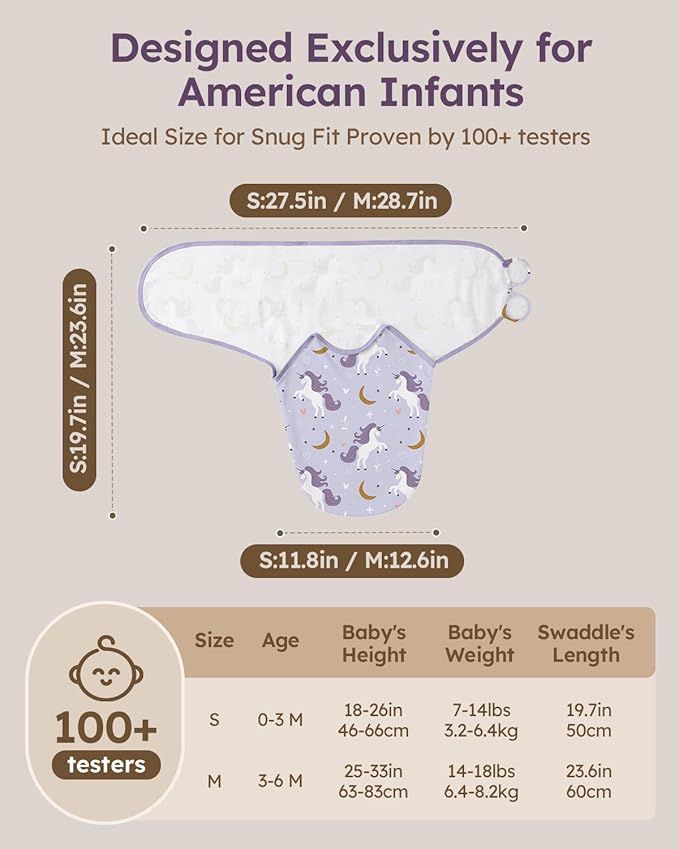 Yoofoss Baby Swaddles for Newborns 100% Organic Cotton, Adjustable Swaddle Sleep Sack 0-3 Months Newborn Swaddle Sack, Breathable Soft(Small)