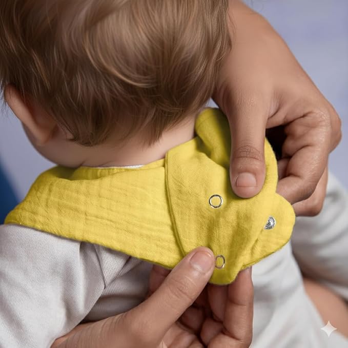 LILY O LAUREL Muslin Baby bibs for drooling and teething, 100% cotton, Bibs for baby girl, Muslin bibs for boys (8 Pack)
