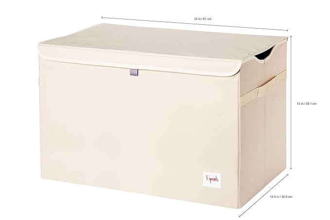 3 Sprouts Large Toy Chest for Kids with Lid and Handles - Collapsible Toy Storage Bin/Trunk/Box/Basket Organizer for Boys & Girls Playroom, Nursery, Crocodile