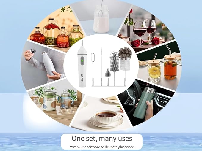 Benifi Electric Bottle Cleaner Pro, 11 in 1 Baby Bottle Brush, Drying Rack, Sponge Bottle Brush, Silicon Bottle Cleaner,Formula Mixer,Nipple Brush, Soap Dispenser,Microfiber Cleaning Cloth Included